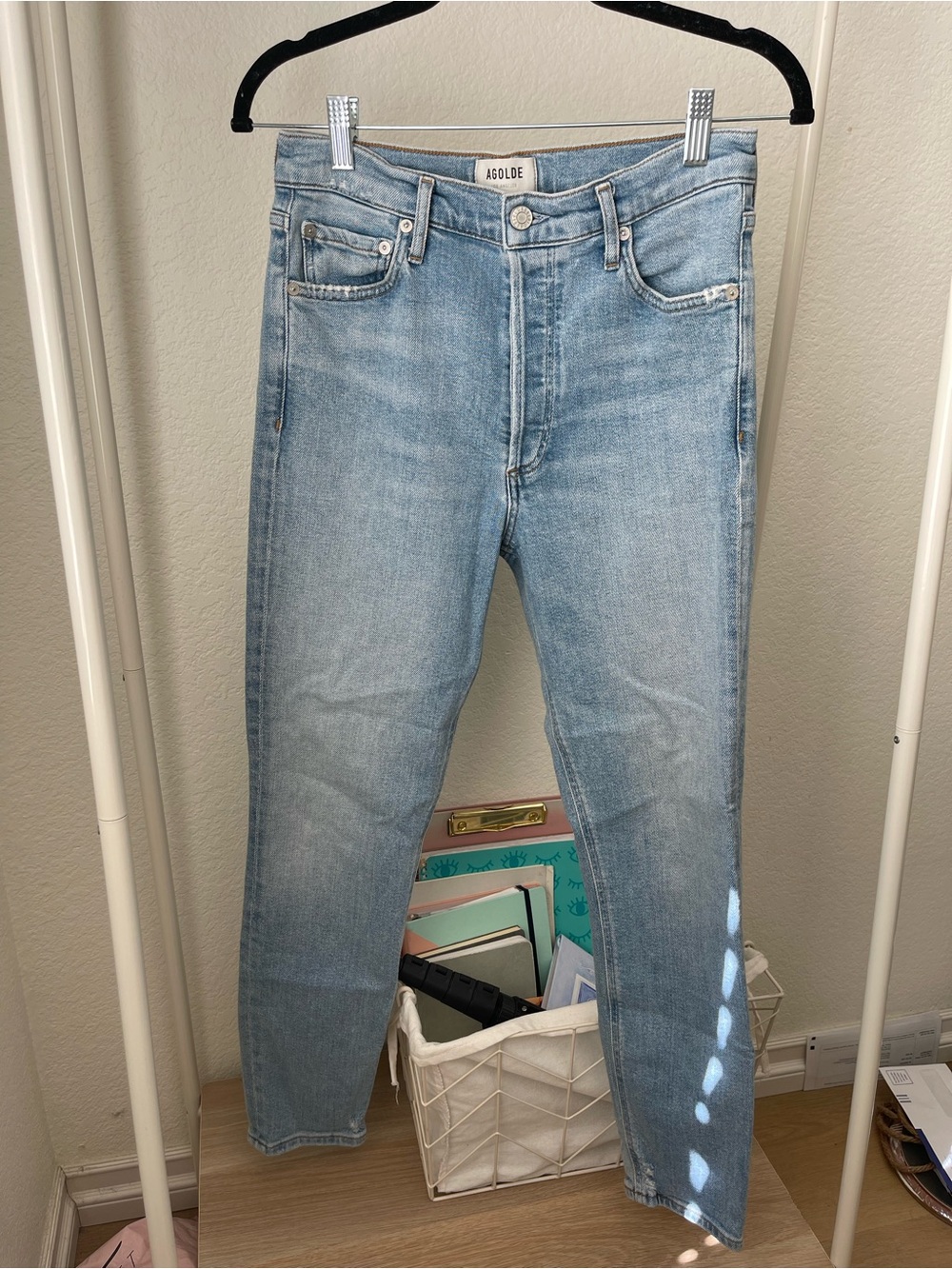AGOLDE Nico High Rise Slim Fit Lightwash Jeans Size 27